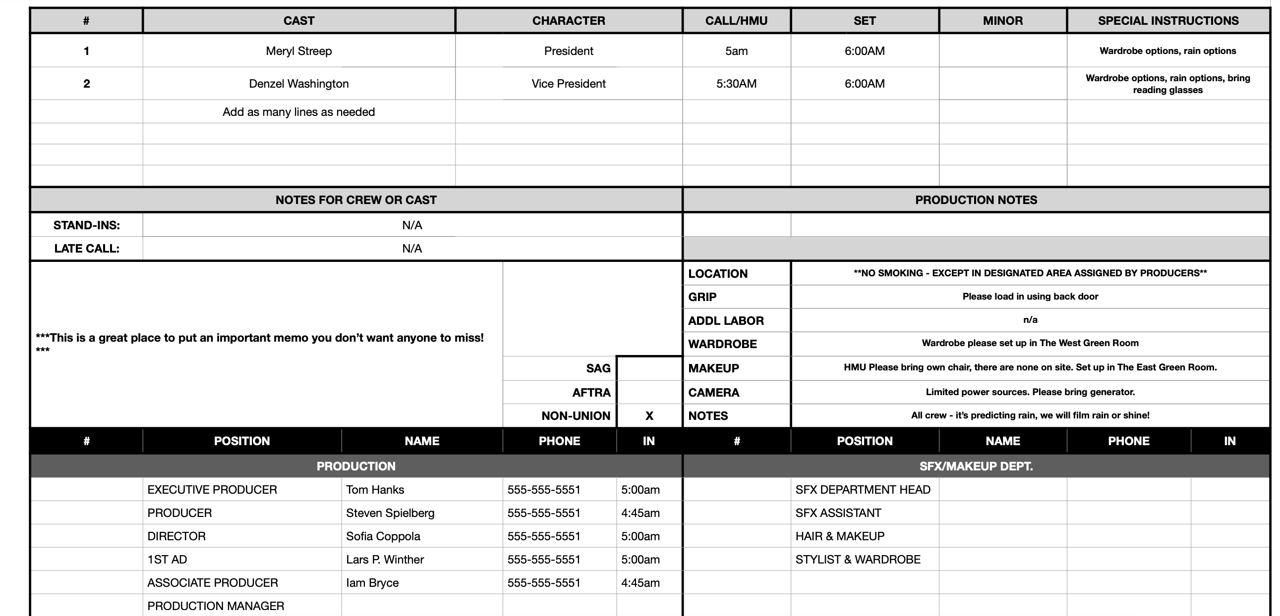 How (And Why) to Use a Call Sheet Template